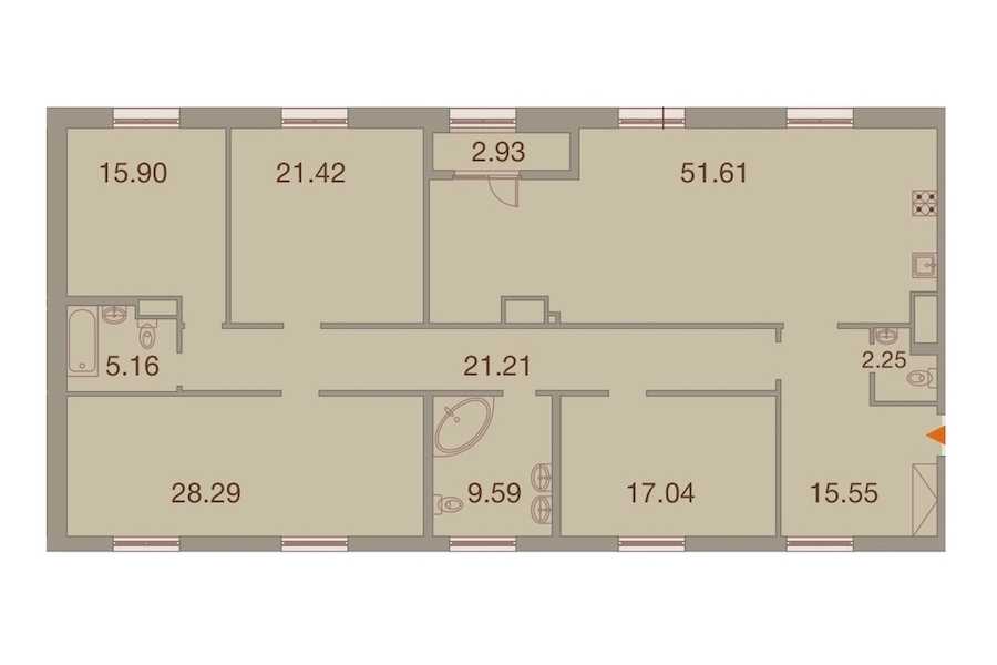 Четырехкомнатная квартира в : площадь 189.49 м2 , этаж: 9 – купить в Санкт-Петербурге